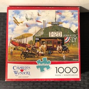 Charles Wysocki 1000-Piece Buffalo Jigsaw Puzzle - Vintage Airfield Illustration